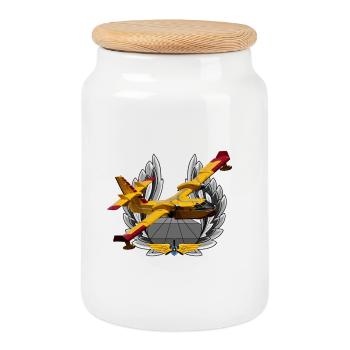 CL-415 - Boîte à biscuits avec couvercle en bois - blanc - Devant