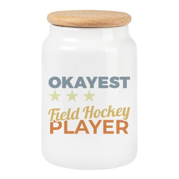 Meilleur joueur de hockey - Boîte à biscuits avec couvercle en bois - blanc - Devant