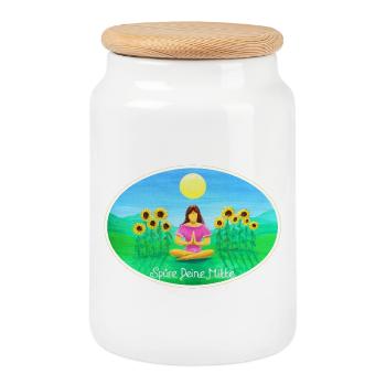 Gleichklang - Août 2025 - Sonja Ariel von Staden - Boîte à biscuits avec couvercle en bois - blanc - Devant
