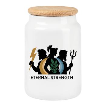 Eternal Strength Mythical Trio T-Shirt - Cookie Jar with Wooden Lid - white - Front