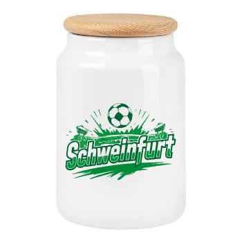 Produits dérivés du football de Schweinfurt - Boîte à biscuits avec couvercle en bois - blanc - Devant