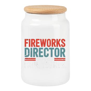 Funny Fireworks Director Jokes 4th Of July - Keksdose mit Holzdeckel - Weiß - Vorne