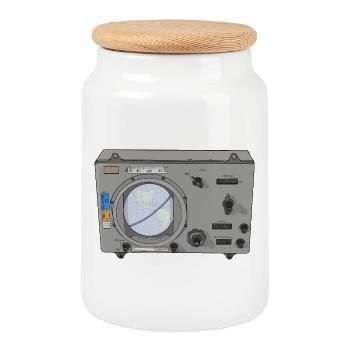 Appareil analogique de navigation Globus Vintage - Boîte à biscuits avec couvercle en bois - blanc - Devant