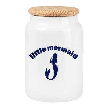 MERMAID - Keksdose mit Holzdeckel - Weiß - Vorne