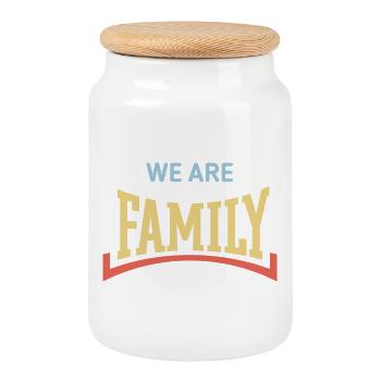 We Are Family (Family / Parents / Concave / 3C) - Cookie Jar with Wooden Lid - white - Front