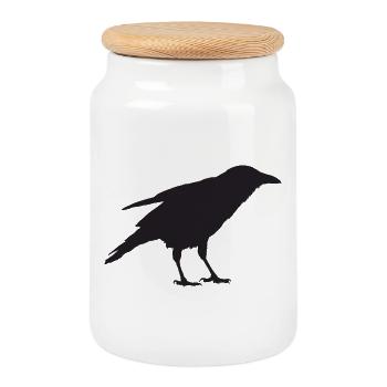 Crow II - Boîte à biscuits avec couvercle en bois - blanc - Devant