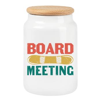 Board Meeting Snowboard - Keksdose mit Holzdeckel - Weiß - Vorne