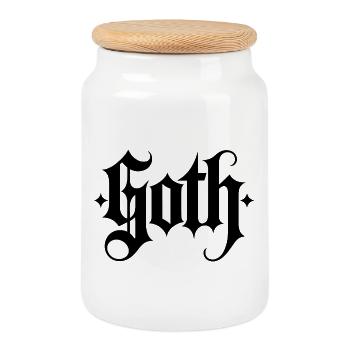 Goth Mommy - Cool Stoic Design - Boîte à biscuits avec couvercle en bois - blanc - Devant
