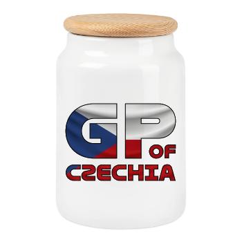czechia_gp - Cookie Jar with Wooden Lid - white - Front
