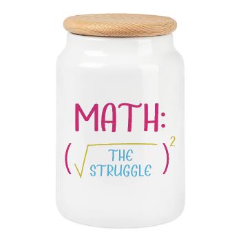 Math Math Math Professeur de mathématiques Mathématicien - Boîte à biscuits avec couvercle en bois - blanc - Devant