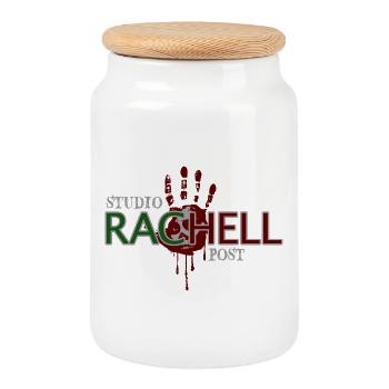 Studio RacHell Post - Cookie Jar with Wooden Lid - white - Front