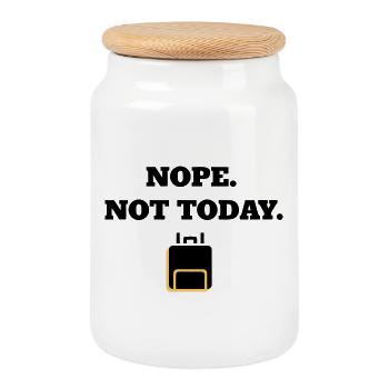 Golden Lounge Line - Cookie Jar with Wooden Lid - white - Front