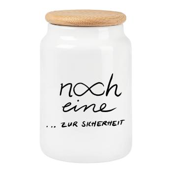 Noch eine...zur Sicherheit 2 - Keksdose mit Holzdeckel - Weiß - Vorne