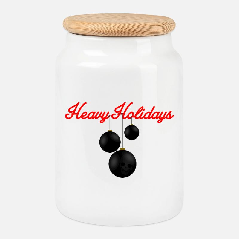 HEAVY HOLIDAYS - Keksdose mit Holzdeckel - Weiß