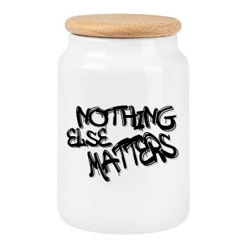 Nothing Else Matters T-Shirt – Ikonisch und bedeutungsvoll - Keksdose mit Holzdeckel - Weiß - Vorne