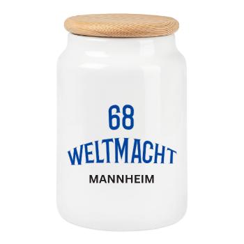 68 Mannheim en tant que puissance mondiale - Boîte à biscuits avec couvercle en bois - blanc - Devant