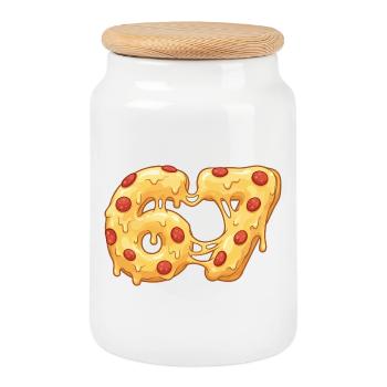67 Pizza Meme Humour de l’amoureux de la cuisine italienne - Boîte à biscuits avec couvercle en bois - blanc - Devant