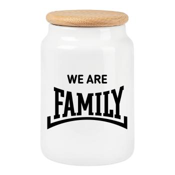 We Are Family (Familie / Eltern / Konkav / Black) - Keksdose mit Holzdeckel - Weiß - Vorne