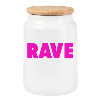 Techno House Electro Festival Hardstyle Rave Papa - Boîte à biscuits avec couvercle en bois - blanc - Devant