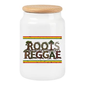 Racines Reggae Forest - Boîte à biscuits avec couvercle en bois - blanc - Devant