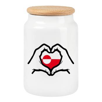 Grönland Liebe - Keksdose mit Holzdeckel - Weiß - Vorne