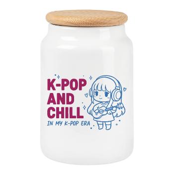 K-Pop et chill à mon époque K-Pop Musique coréenne - Boîte à biscuits avec couvercle en bois - blanc - Devant