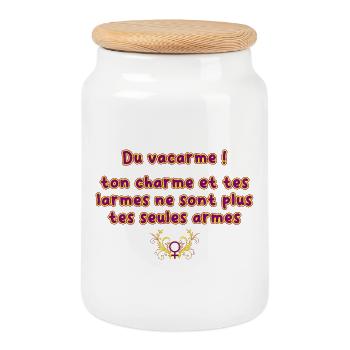 Du_vacarme_ton_charme_et_tes_larmes_ne_sont_plus.. - Keksdose mit Holzdeckel - Weiß - Vorne