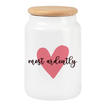 Pride And Prejudice Mr. Darcy - Most Ardently V - Cookie Jar with Wooden Lid - white - Front