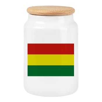 Bolivian flag - Cookie Jar with Wooden Lid - white - Front