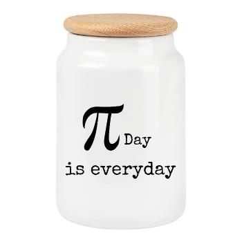 Math geek t-shirt - Cookie Jar with Wooden Lid - white - Front