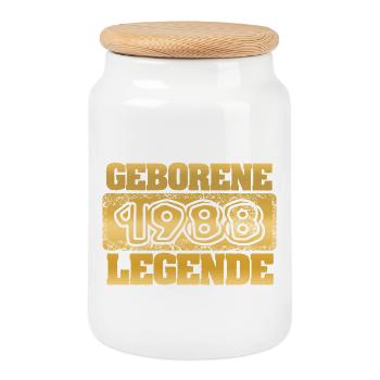 Quote 1988 - Cookie Jar with Wooden Lid - white - Front