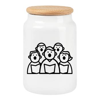 chorale - Boîte à biscuits avec couvercle en bois - blanc - Devant