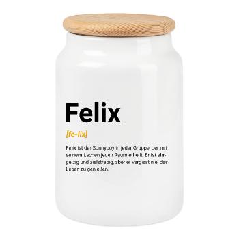 Felix - Boîte à biscuits avec couvercle en bois - blanc - Devant
