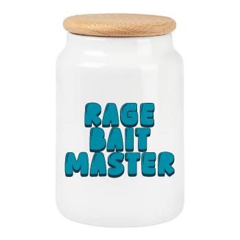 Maître de la rage bait - Boîte à biscuits avec couvercle en bois - blanc - Devant