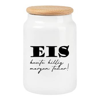 EIs - Keksdose mit Holzdeckel - Weiß - Vorne