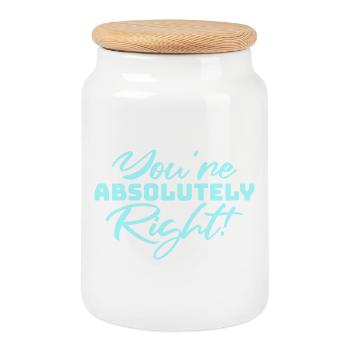 Tu as tout à fait raison, logo drôle d’IA sarcastique - Boîte à biscuits avec couvercle en bois - blanc - Devant