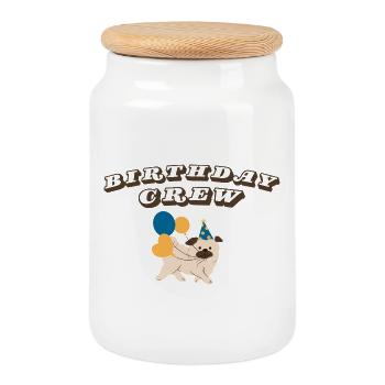 Birthday Crew - Keksdose mit Holzdeckel - Weiß - Vorne