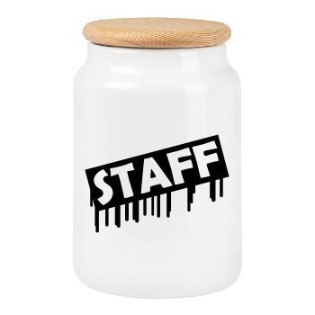 Personnel - Boîte à biscuits avec couvercle en bois - blanc - Devant