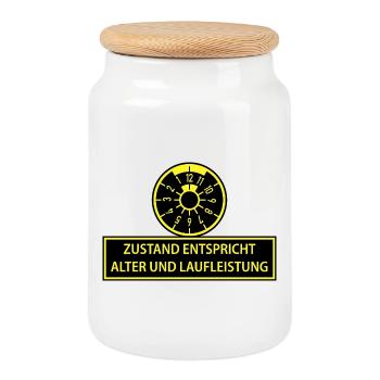 Zustand entspricht Alter und Laufleistung - Keksdose mit Holzdeckel - Weiß - Vorne
