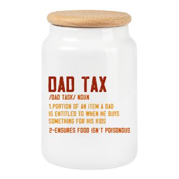 Papa Steuerdefinition Grafik-Tee - Keksdose mit Holzdeckel - Weiß - Vorne