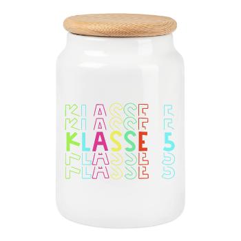Néon de niveau 5 - Boîte à biscuits avec couvercle en bois - blanc - Devant
