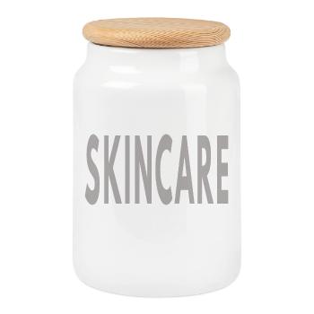 Skincare Dealer Beauty Cosmetologist Esthetician - Cookie Jar with Wooden Lid - white - Front