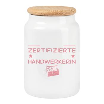 Craftswoman 5 stars Best Craftswoman Gift - Cookie Jar with Wooden Lid - white - Front