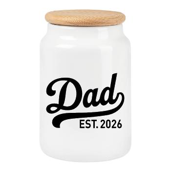 Dad 26 Dad Baby Dad 2026 Father's Day Gift - Cookie Jar with Wooden Lid - white - Front