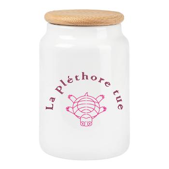 Die Fülle tötet Rose - Keksdose mit Holzdeckel - Weiß - Vorne