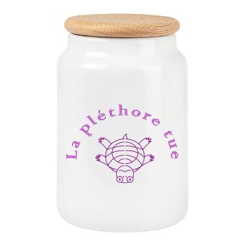 Die Fülle tötet Violet - Keksdose mit Holzdeckel - Weiß - Vorne