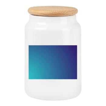 Kreisender Cyan-Violett Gradient - Keksdose mit Holzdeckel - Weiß - Vorne