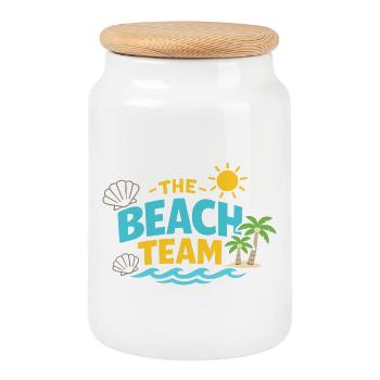 The Beach Team - Keksdose mit Holzdeckel - Weiß - Vorne
