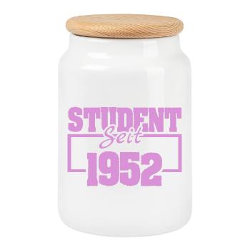 Student Self 1952 Vintage Print - Boîte à biscuits avec couvercle en bois - blanc - Devant