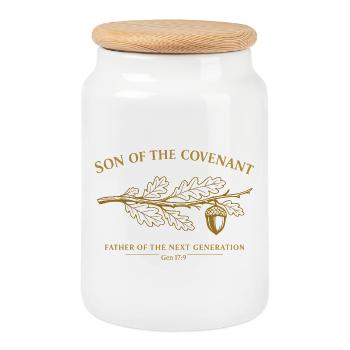 Sohn von Covenant, Vater der nächsten Generation, Tee - Keksdose mit Holzdeckel - Weiß - Vorne